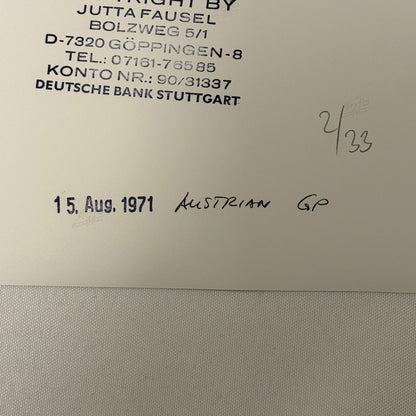 Vintage Racing Photo 1971 Austrian Grand Prix Driver Howden Ganley Motorsport