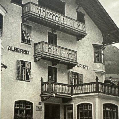 Vintage Photo Photograph Print European Car Automobile Bicycle Cart