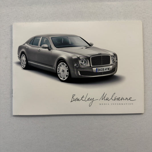 Bentley Mulsanne Car Press KIt Brochure with Photo CD