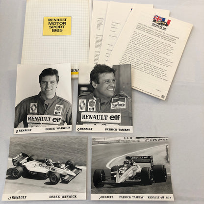 1985 Renault F1 Press Kit ELF Formula One Patrick Tambay Derek Warwick Team