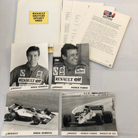 1985 Renault F1 Press Kit ELF Formula One Patrick Tambay Derek Warwick Team