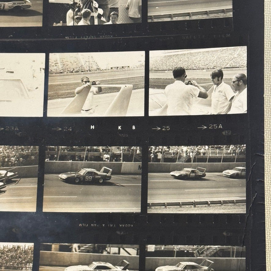 Vintage NASCAR Racing Photo Contact Sheet Motorsport Charger Daytona