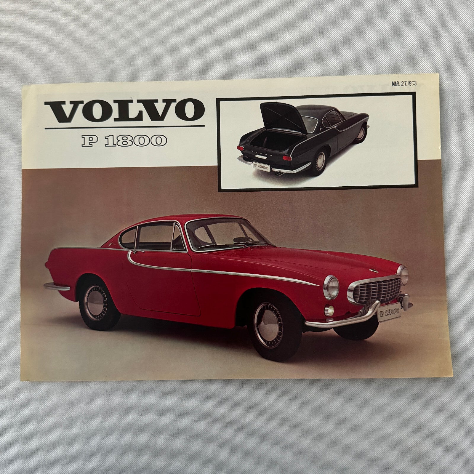 Volvo P1800 Car Sales Brochure Catalog Vintage Advertising Volvo P 1800