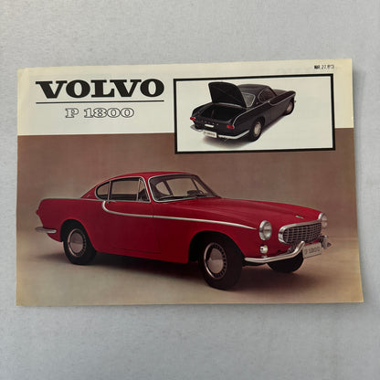 Volvo P1800 Car Sales Brochure Catalog Vintage Advertising Volvo P 1800