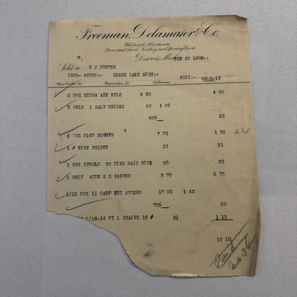 Antique Document Receipt Invoice Lot Farm Equipment Hardware Buggy Furniture 25+