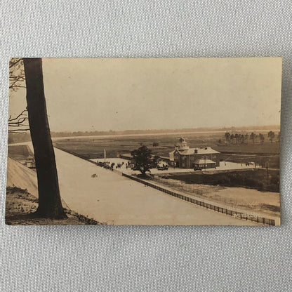 Antique RPPC Real Photo Postcard Brooklands Motor Course Racetrack Car Racing 