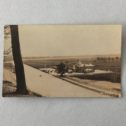 Antique RPPC Real Photo Postcard Brooklands Motor Course Racetrack Car Racing 