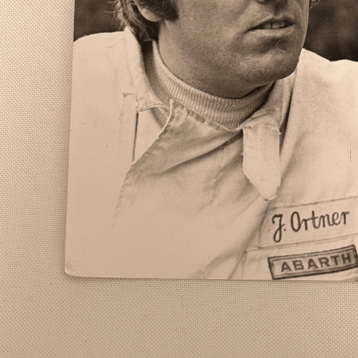 Vintage Abarth Racing Photo Photograph Drivers Johannes Ortner Franco Pilone
