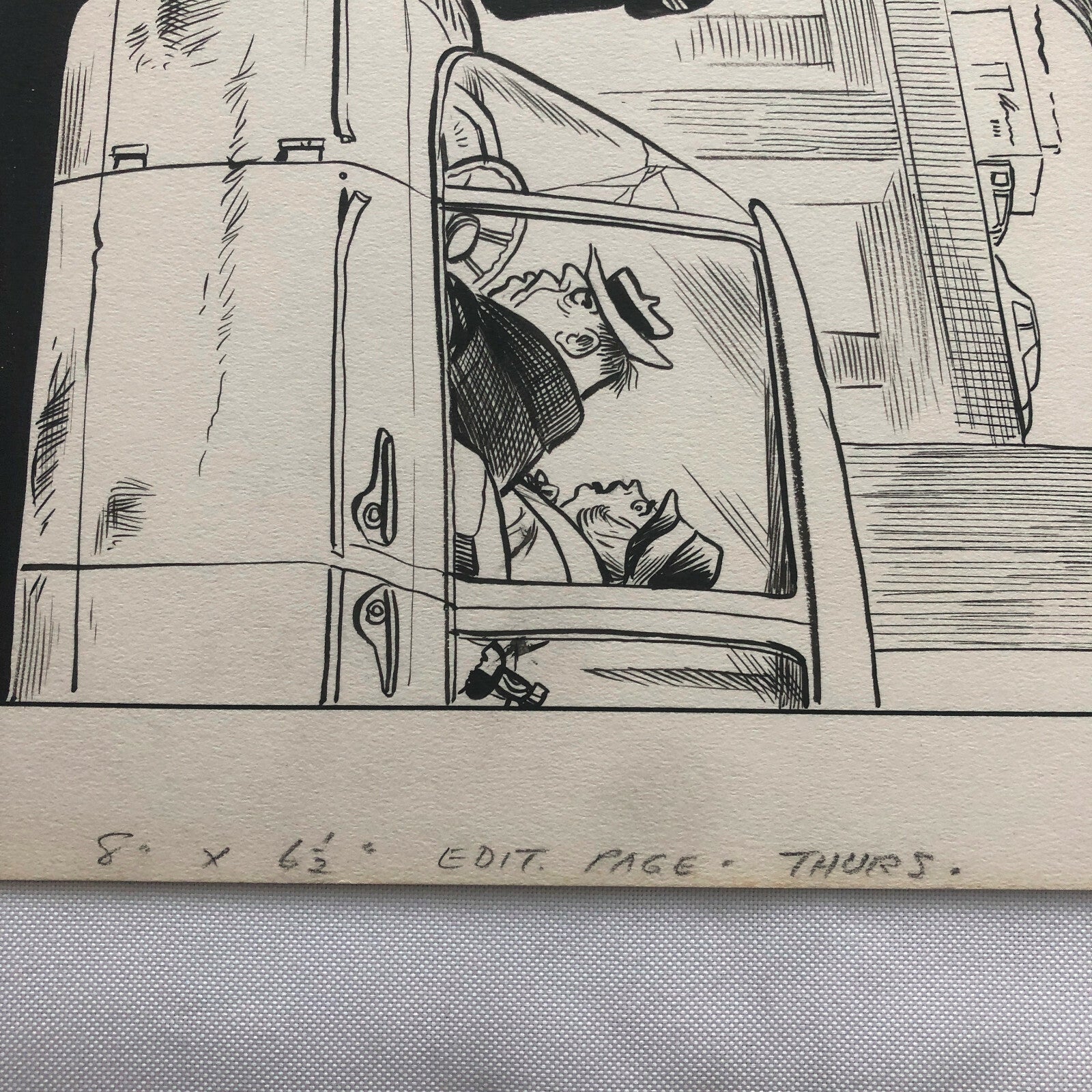 Vintage 1960s Newspaper Comic Illustration Art Police Drunk Driver Toronto 
