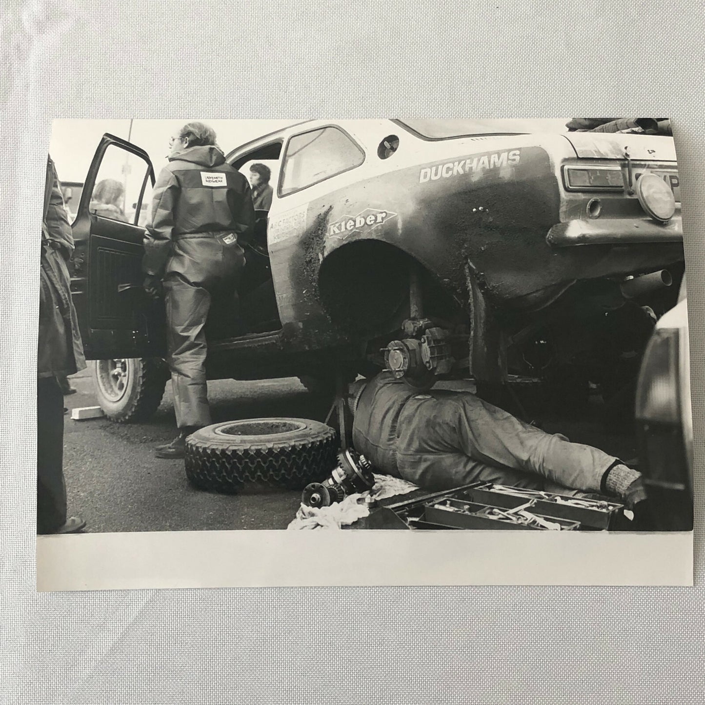 Vintage Rally Racing Photo Photograph 1974 Rallye RAC Car Mechanics