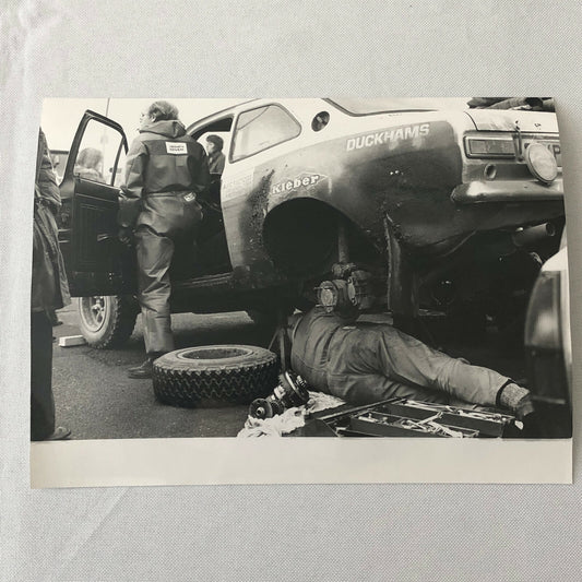 Vintage Rally Racing Photo Photograph 1974 Rallye RAC Car Mechanics