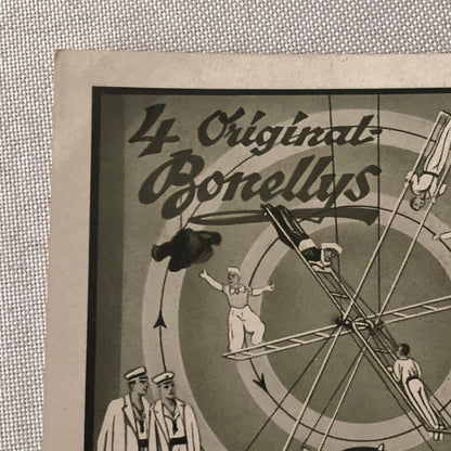 Circus Acrobat Act Postcard Post Card Vintage 4 Original Bonellys