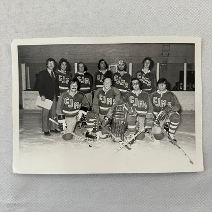 Vintage Hockey Game Photo Photograph Quebec Amateur Players CJMS