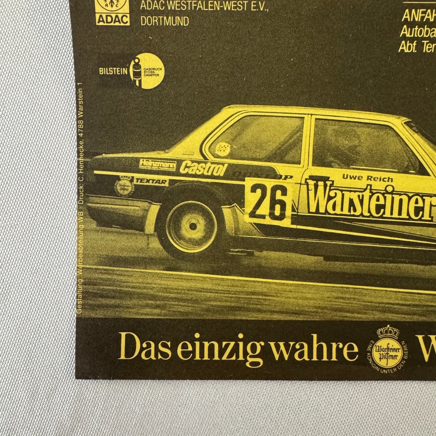 1979 ADAC Zolder Racing Event Advertisement Flyer BMW Car Motorsport