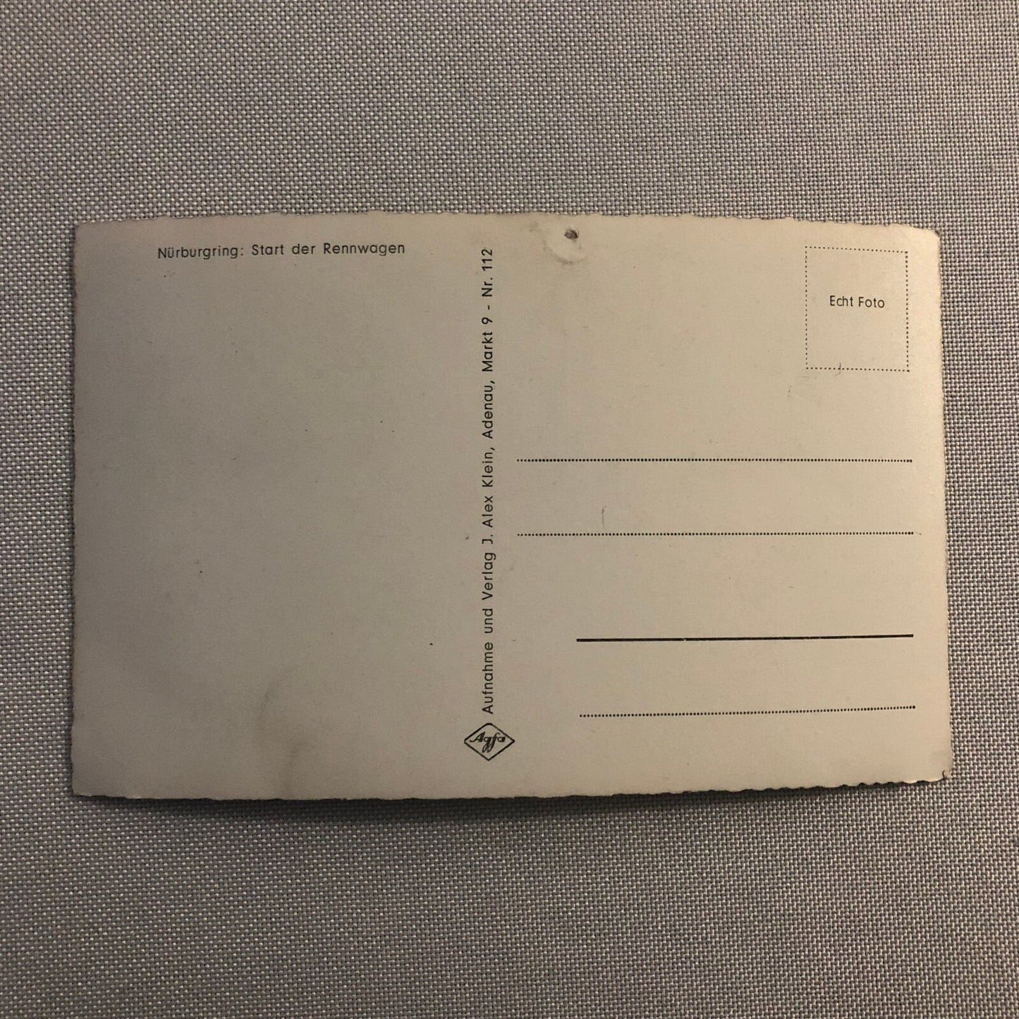 Vintage Car Racing Photo Postcard Post Card Photograph Nurburgring