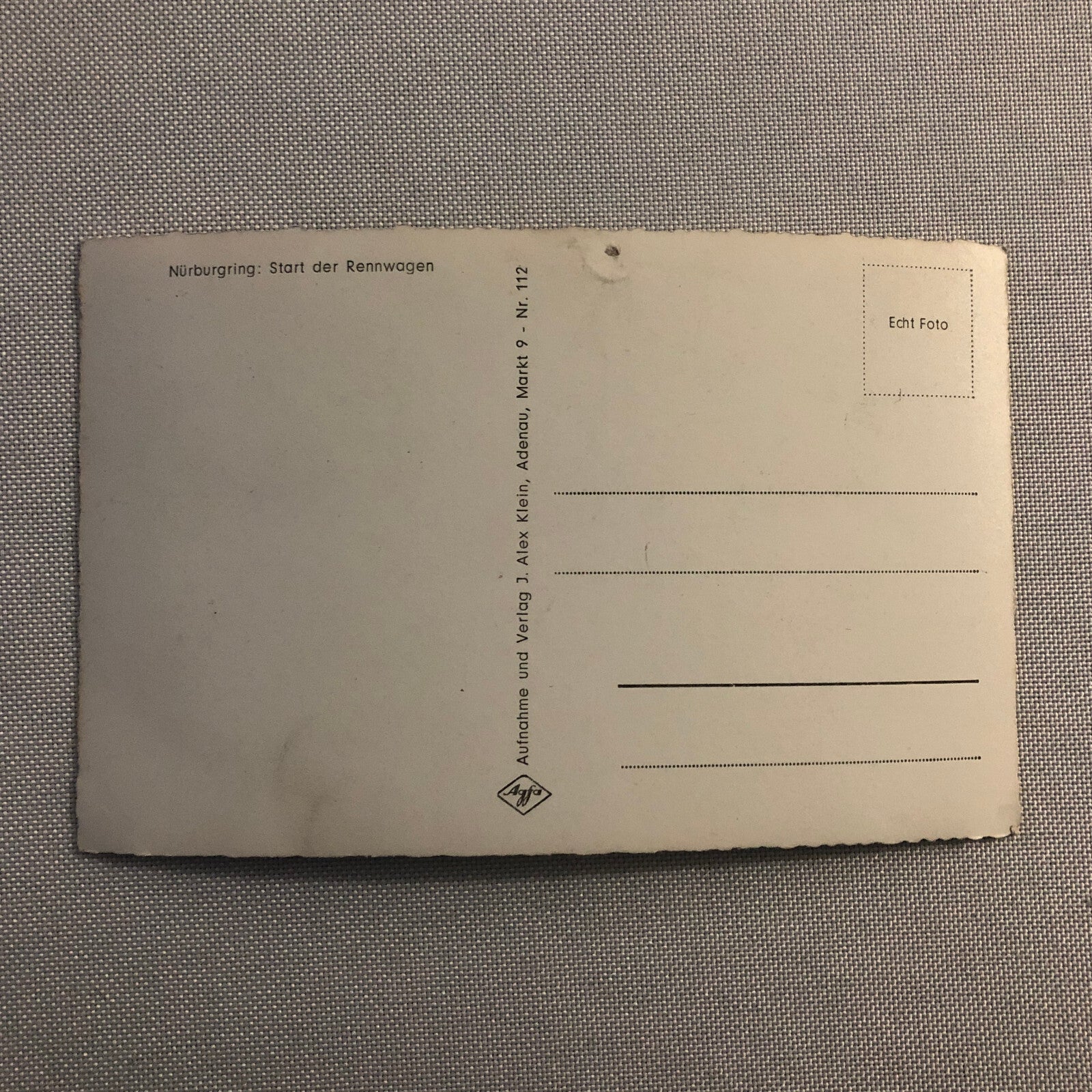 Vintage Car Racing Photo Postcard Post Card Photograph Nurburgring