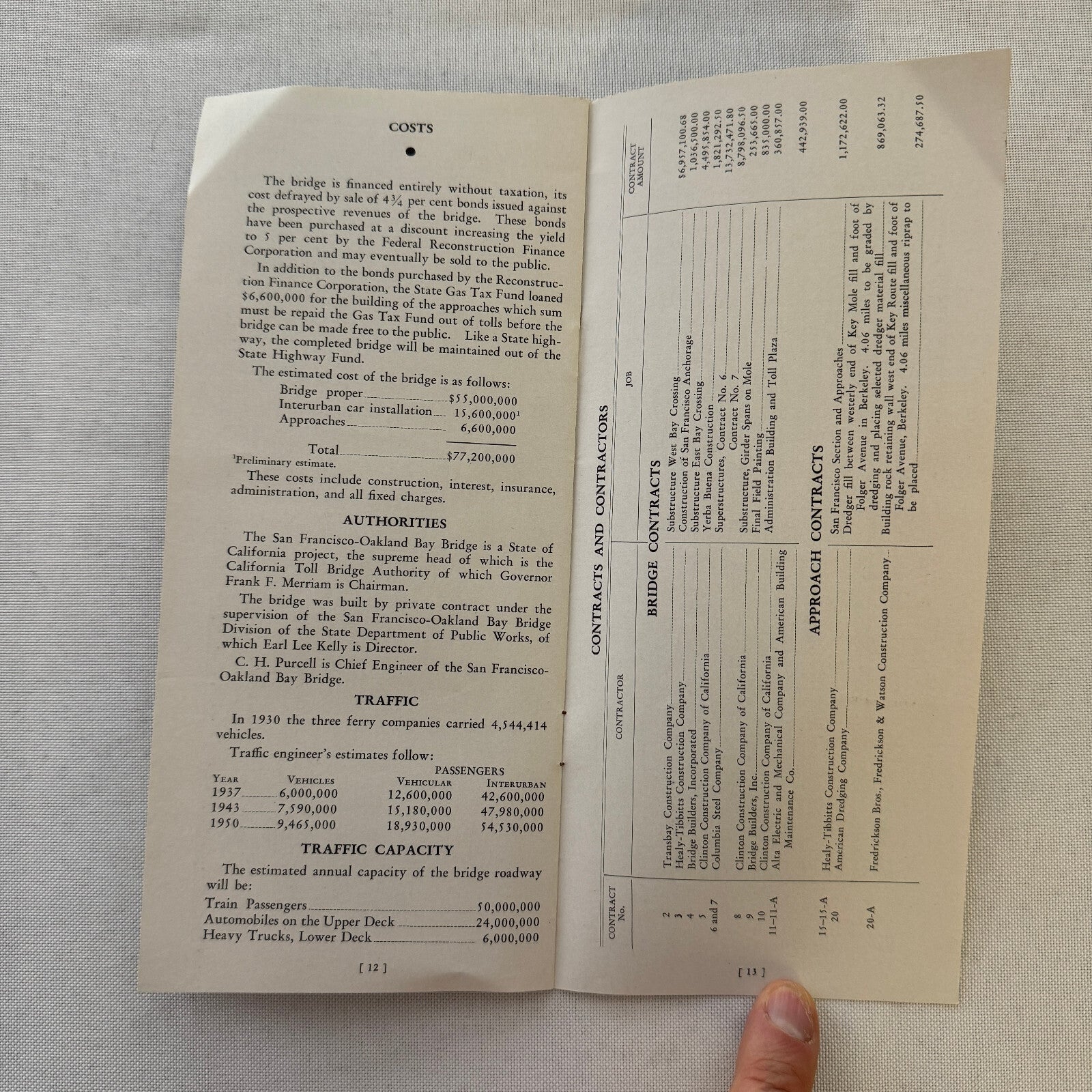 Vintage San Francisco Oakland Bay Bridge Construction Engineering Brochure