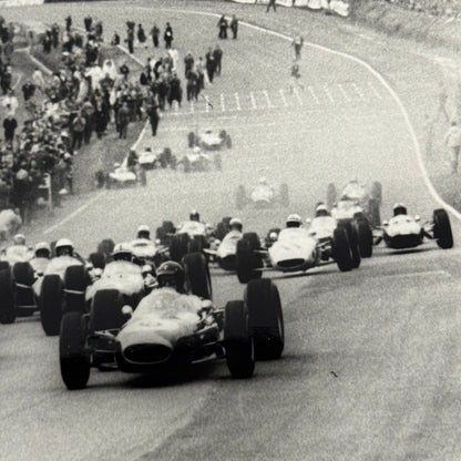 Vintage Grand Prix Car Racing Photo Photograph - Dan Gurney Jim Clark + Cahier 