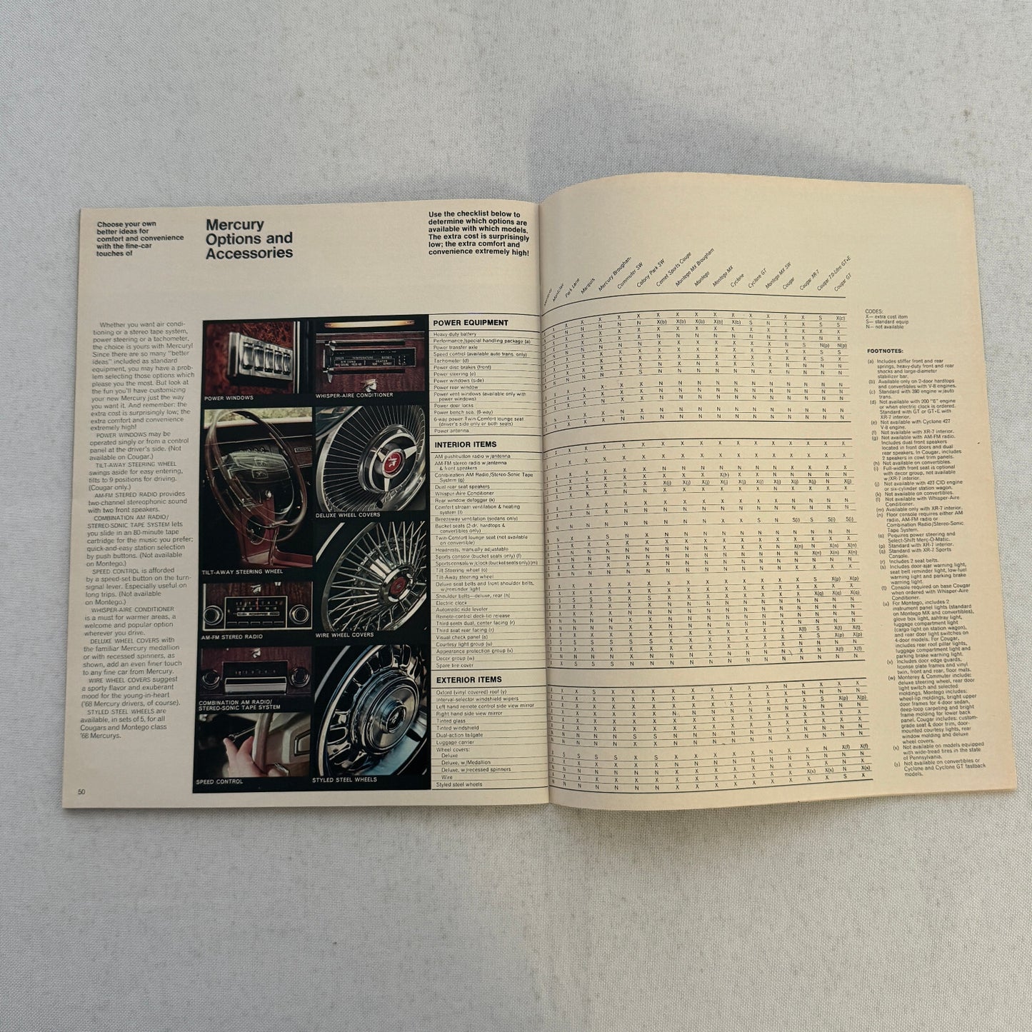 1968 Mercury Sales Brochure Catalog Montego Cyclone Cougar Marquis Montclair +