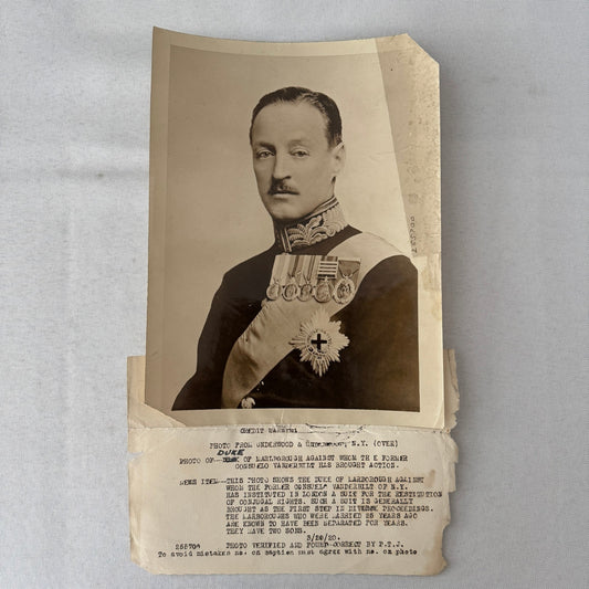 British Duke of Marlborough Consuelo Vanderbilt Divorce Press Photo 1920