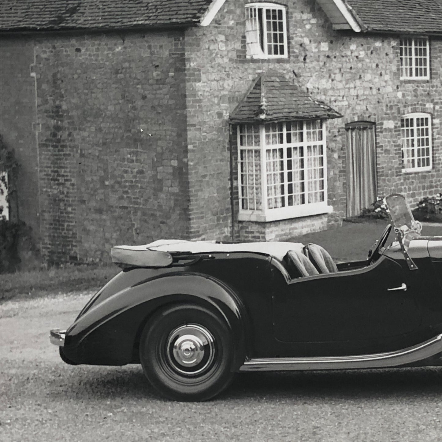 Vintage Car Automobile Outside Estate Home Photo Photograph Print - Lagonda ? 