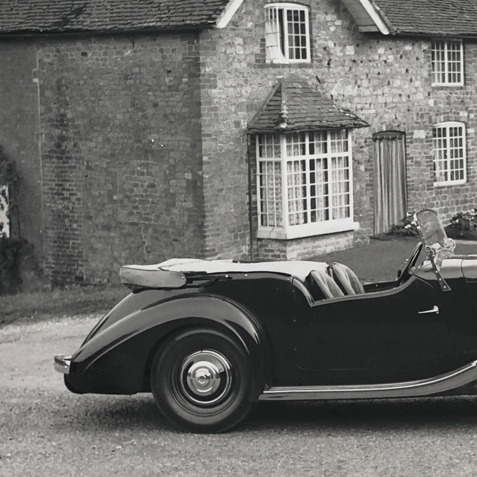 Vintage Car Automobile Outside Estate Home Photo Photograph Print - Lagonda ? 