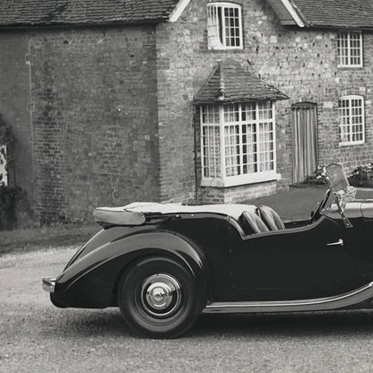 Vintage Car Automobile Outside Estate Home Photo Photograph Print - Lagonda ? 