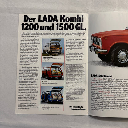 Lada 1200 and 1500 GL Car Sales Brochure Catalog Advertising German Text Vintage