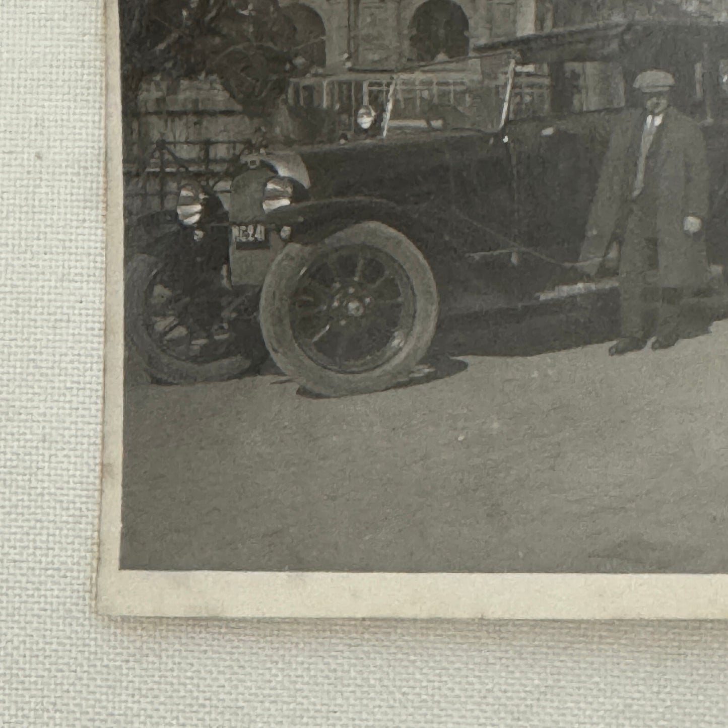 Vintage Photograph Photo Man with Early Car Automobile Antique