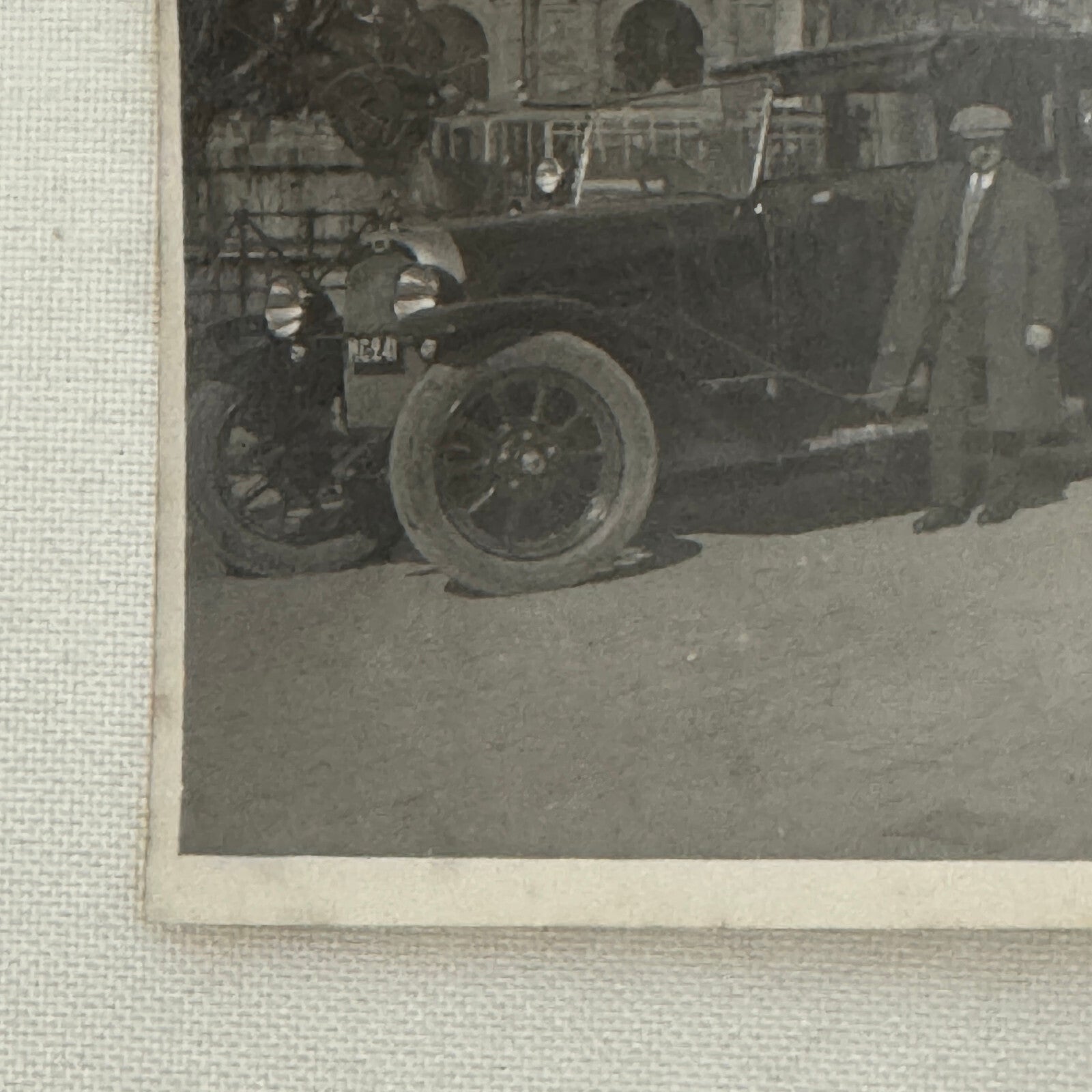 Vintage Photograph Photo Man with Early Car Automobile Antique