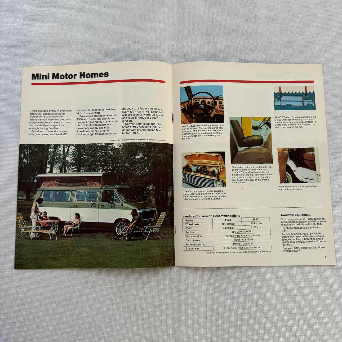 1975 GMC Recreational Vehicles Sales Brochure Catalog Pickup Suburban Jimmy RV