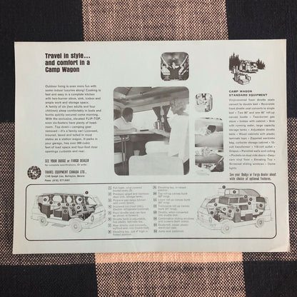 Vintage Dodge Fargo Camp Wagon Camper RV Sales Brochure Ad 