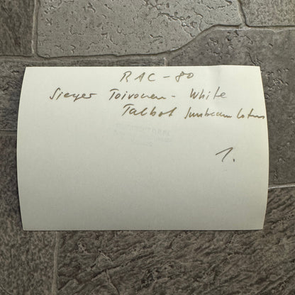 1980 RAC Rally Rallye Car Racing Photo Photograph Sunbeam Talbot Car Vintage