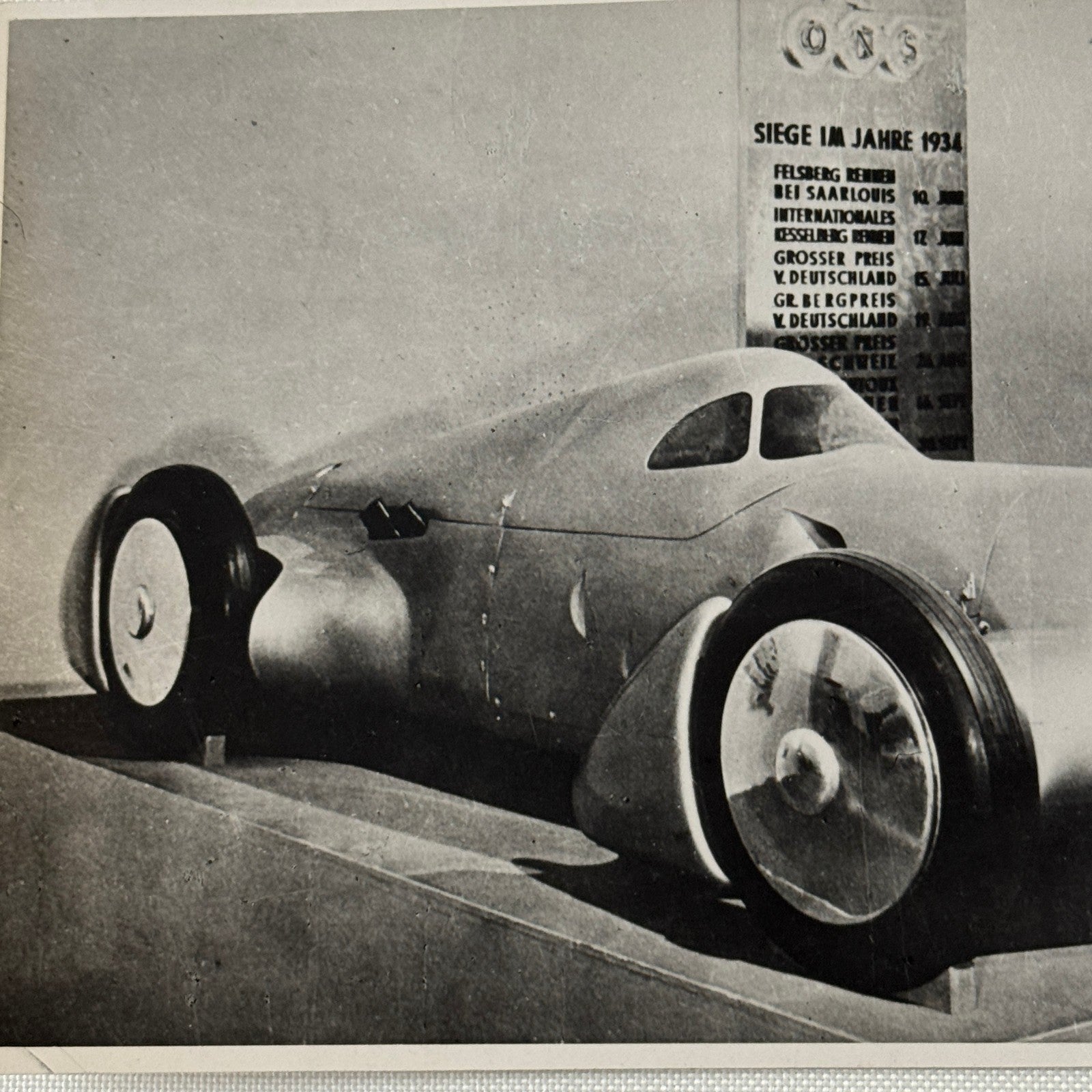 Vintage 1934 Auto Union Audi Porsche Racing Car Photo Photograph Print