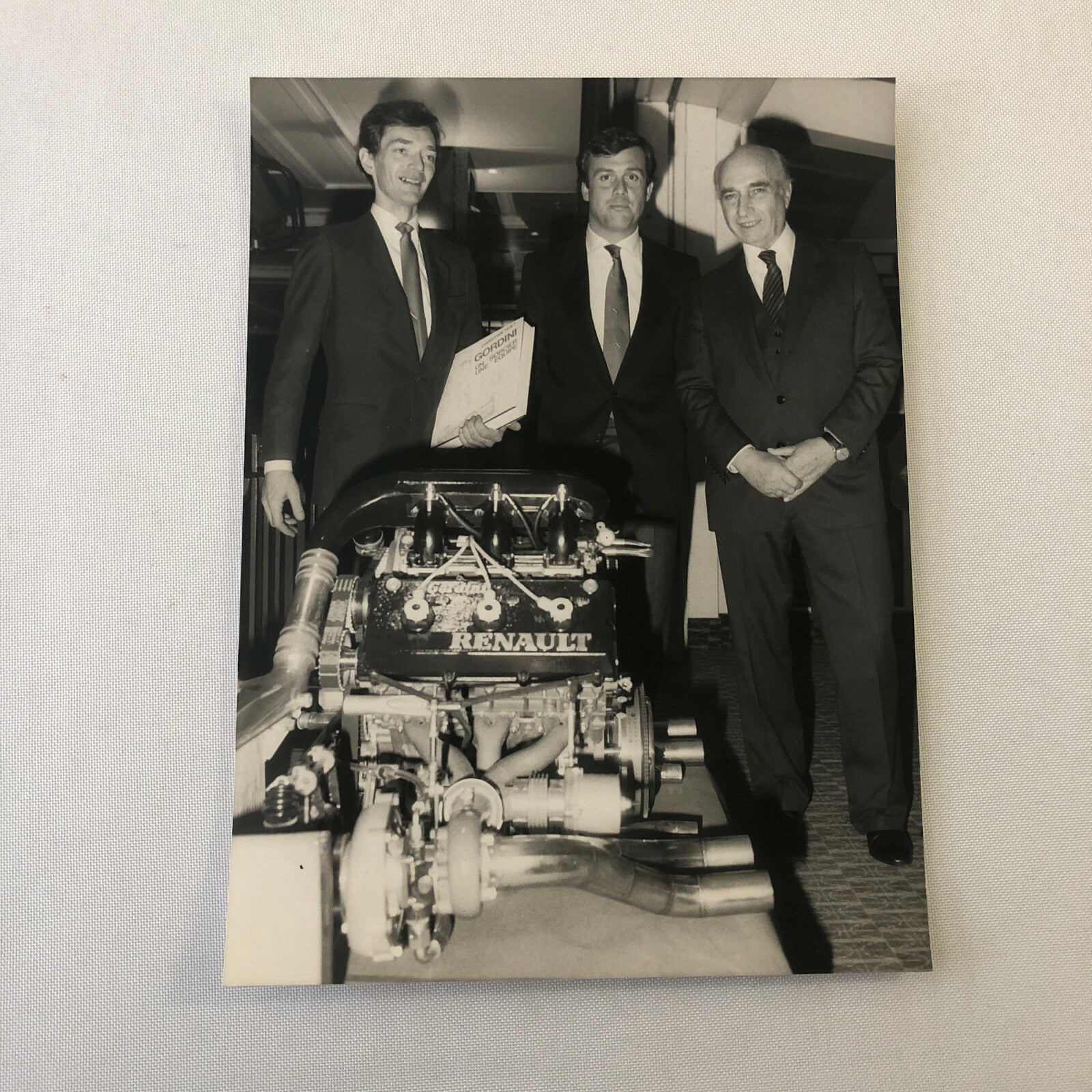 Renault Racing Press Photo Photograph Juan Manuel Fangio Patrick Tambay + 