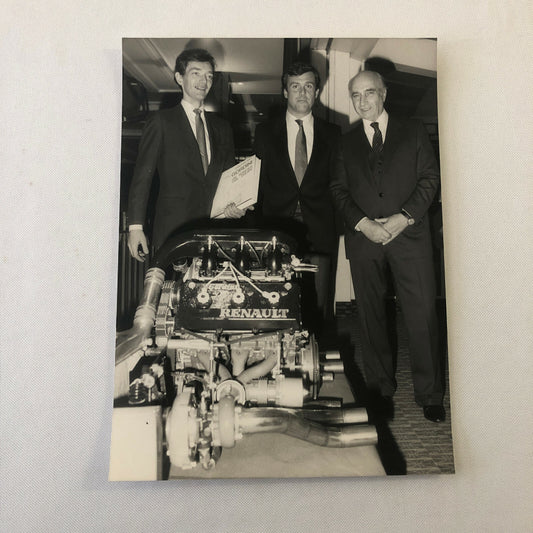 Renault Racing Press Photo Photograph Juan Manuel Fangio Patrick Tambay + 
