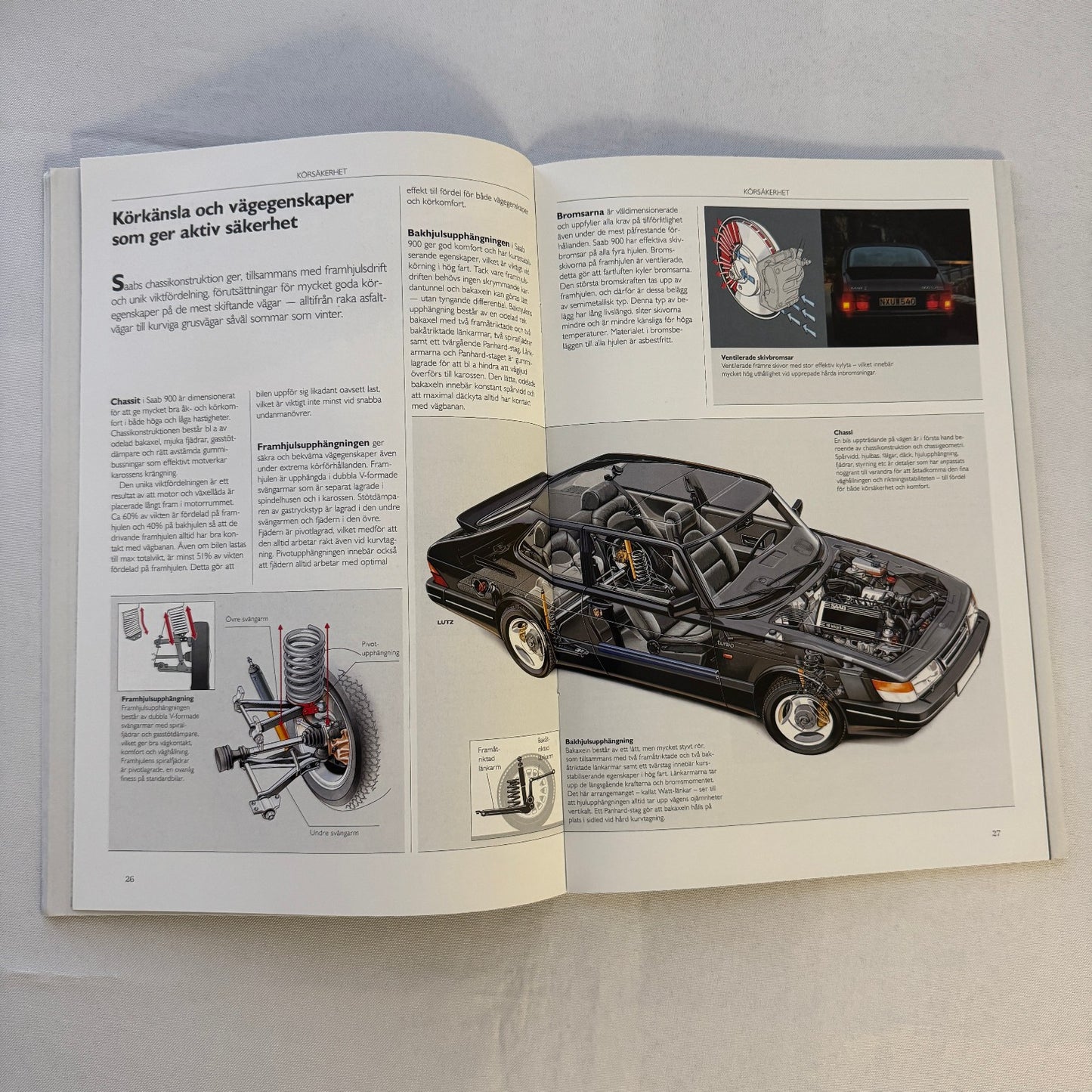Vintage Saab 900 Car Sales Brochure Catalog 900 Cabriolet 900 Turbo 900i SWEDISH