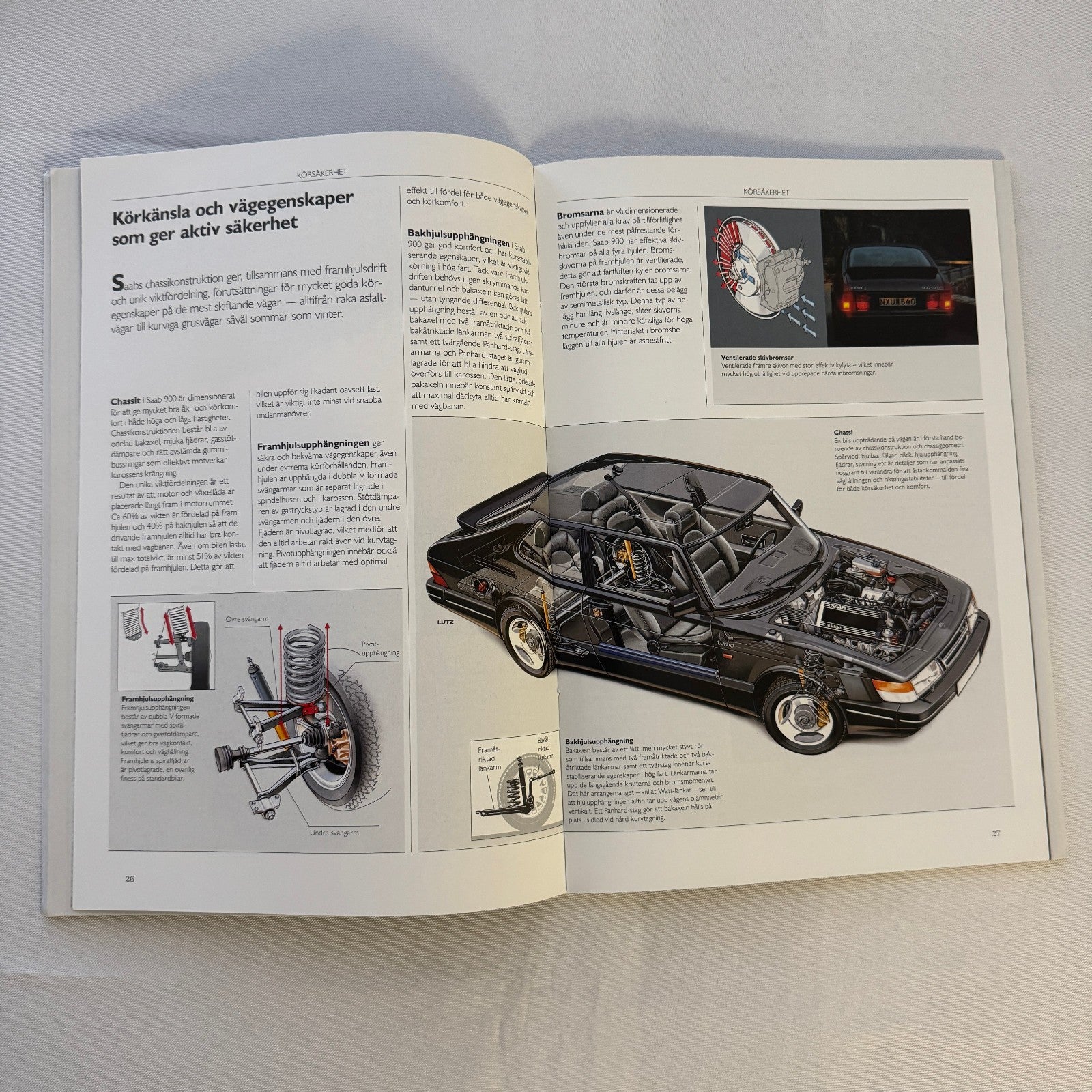Vintage Saab 900 Car Sales Brochure Catalog 900 Cabriolet 900 Turbo 900i SWEDISH