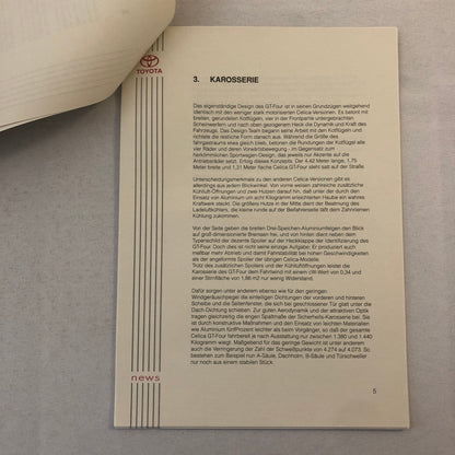 1994 Toyota Celica GT-Four Car Press Kit with Photos GERMAN TEXT European