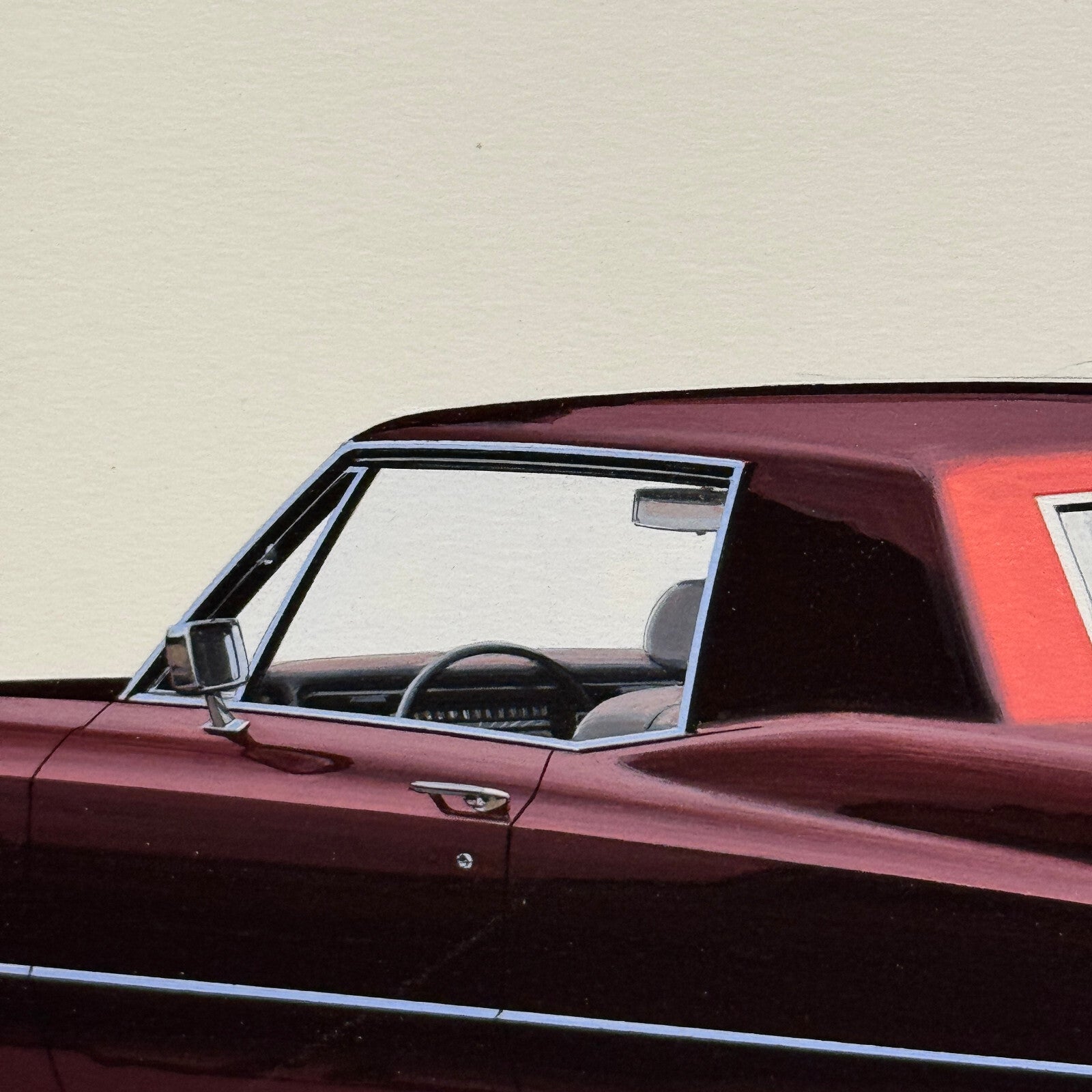 Vintage Cadillac Coupe de Ville Car Illustration Art Drawing Hand Drawn