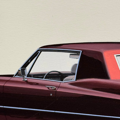 Vintage Cadillac Coupe de Ville Car Illustration Art Drawing Hand Drawn