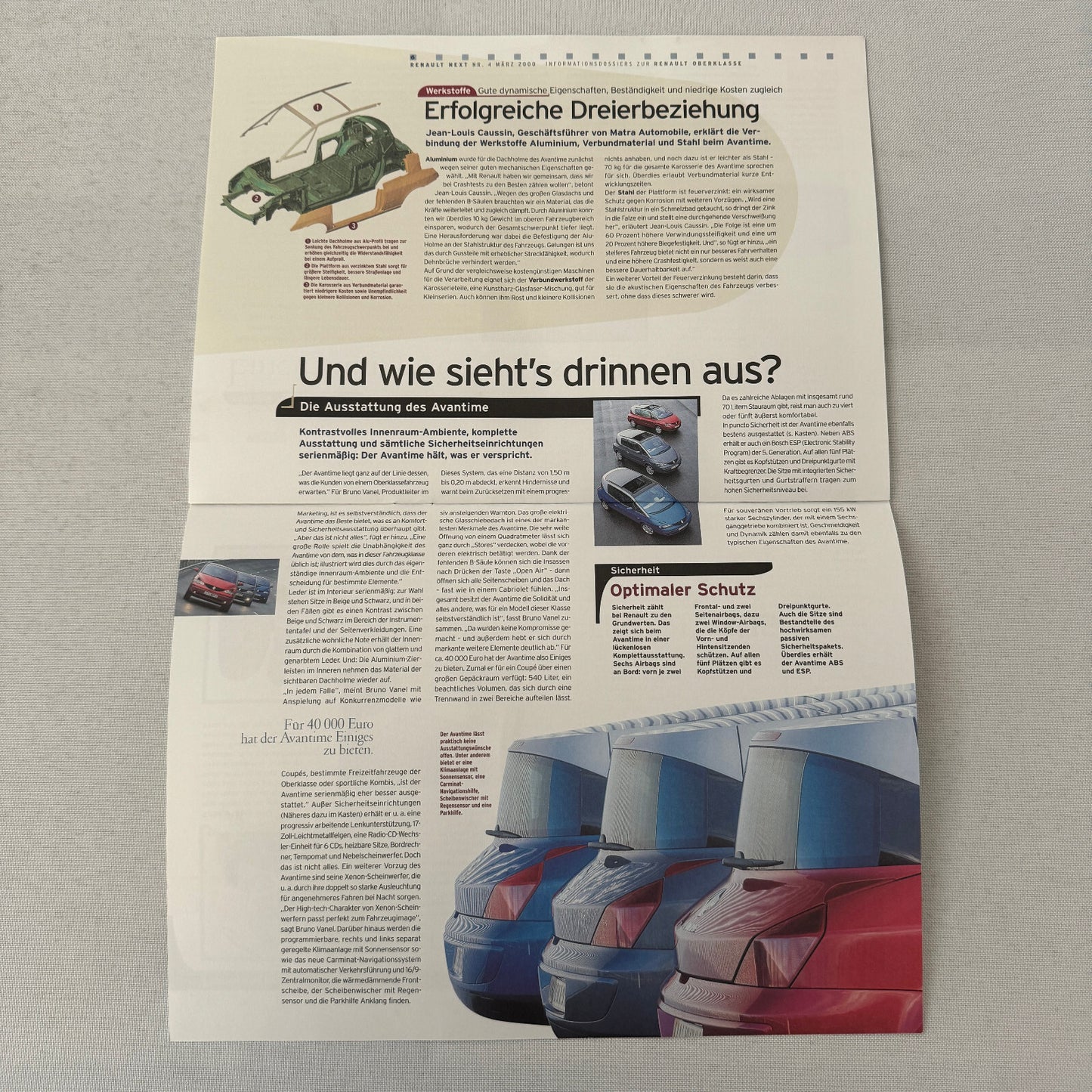 2000 Renault Next Factory Brochure Magazine German Text Concept Cars Thema