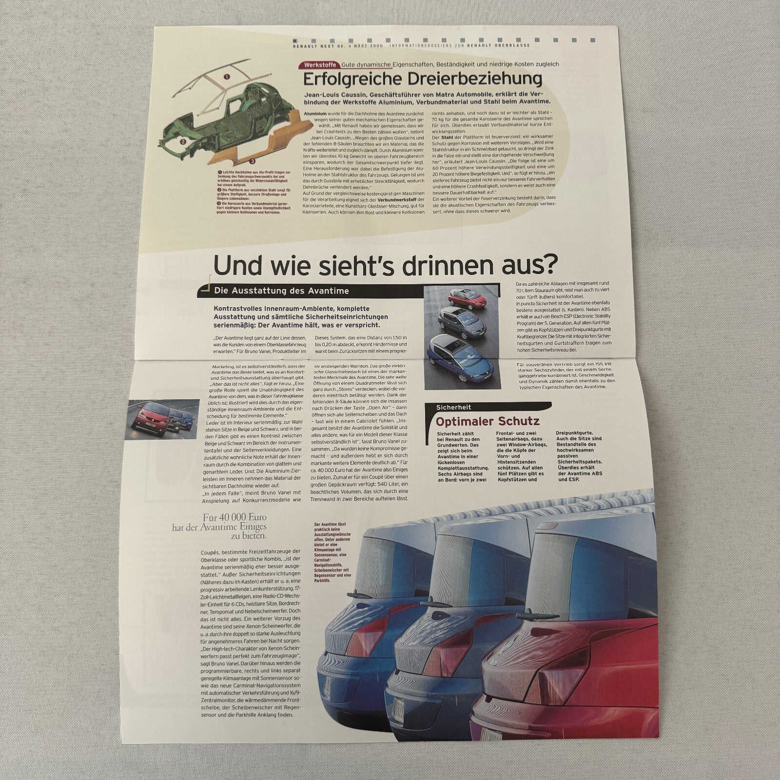 2000 Renault Next Factory Brochure Magazine German Text Concept Cars Thema