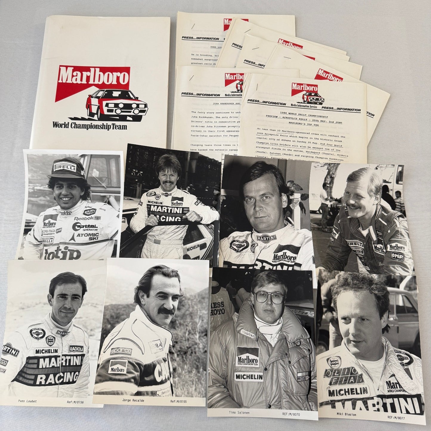 1988 Marlboro Rally Racing World Championship Press Kit Mazda Lancia Toyota