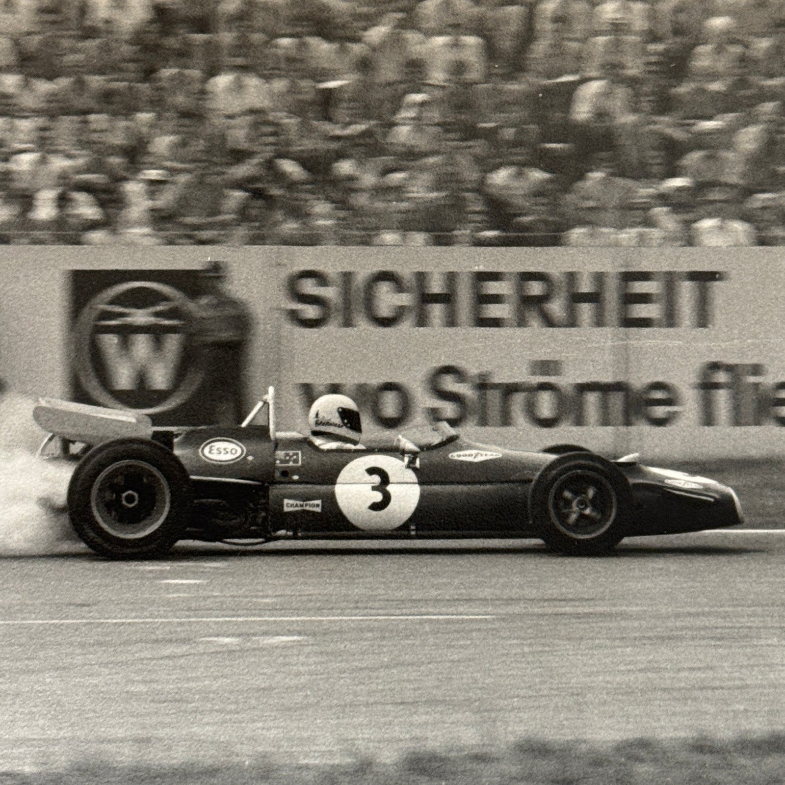 Vintage Racing Photo Jack Brabham Motorsport Photograph Print Autocar