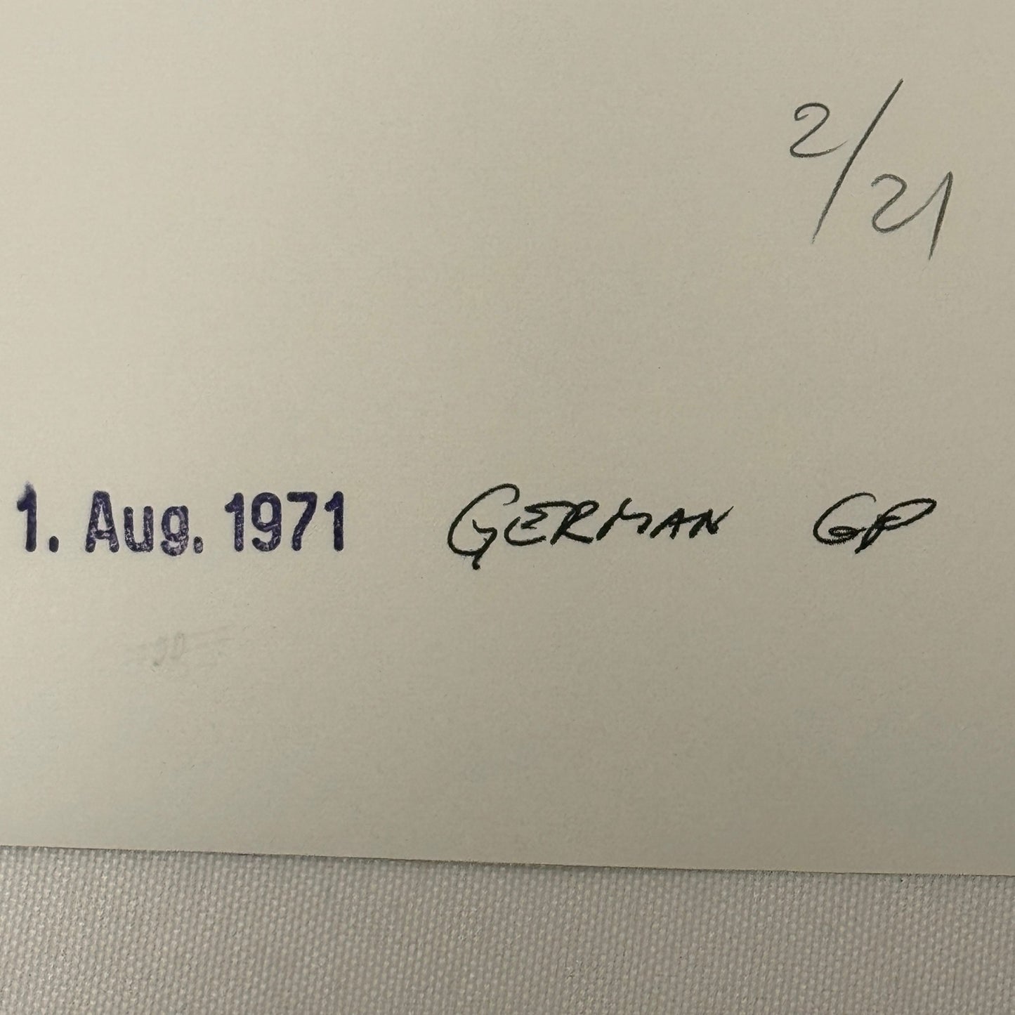 Vintage Racing Photo 1971 German Grand Prix Race Jackie Stewart Motorsport