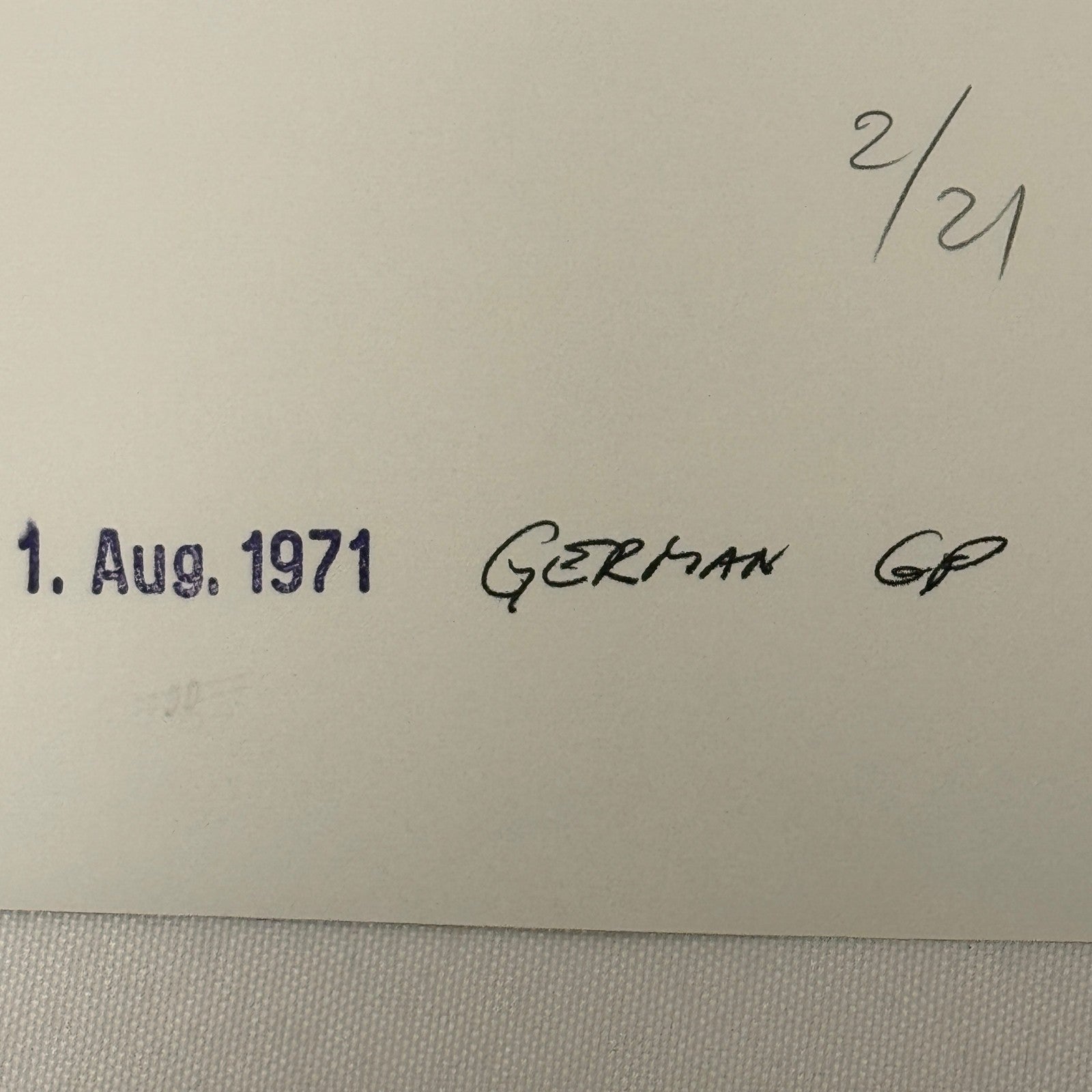 Vintage Racing Photo 1971 German Grand Prix Race Jackie Stewart Motorsport