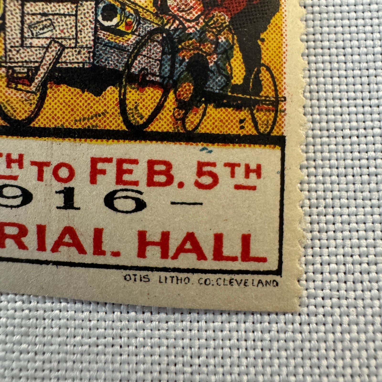 1916 Columbus Automobile Show Advertising Stamp Vintage