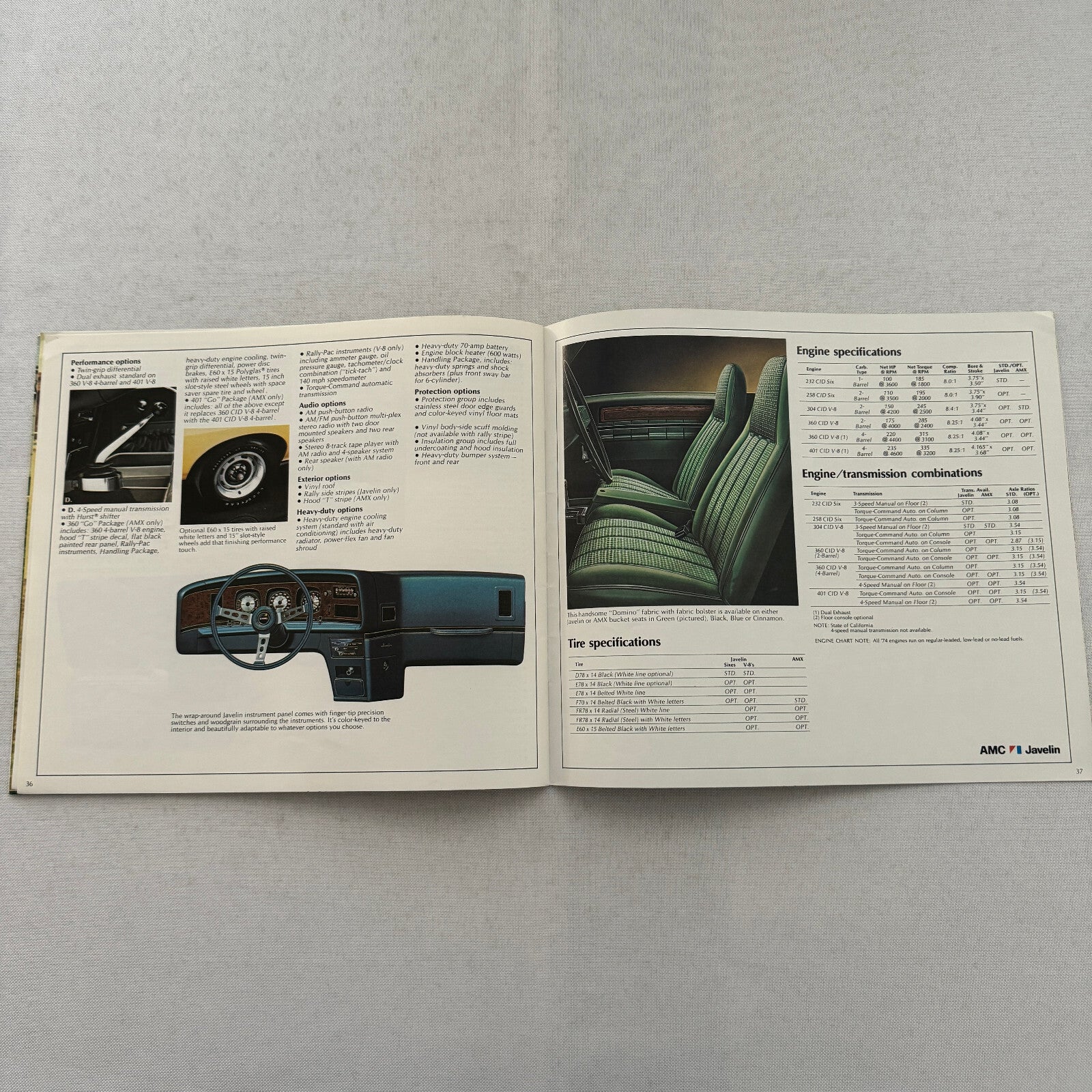 1974 AMC Car Sales Brochure Catalog Matador Gremlin Hornet Javelin Ambassador
