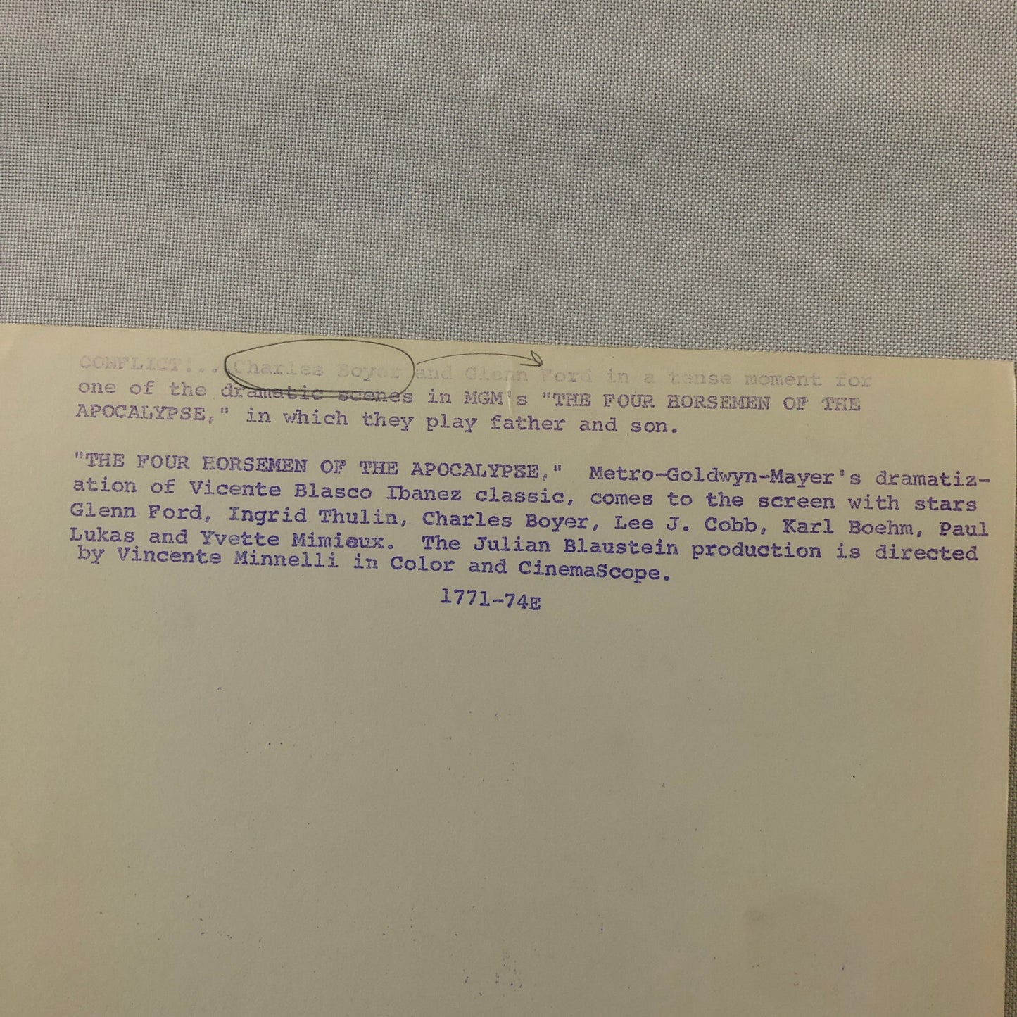 Vintage Movie Still Photo Photograph Print The Four Horsemen of the Apocalypse